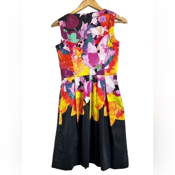 Cynthia Rowley Black & Multicolored Floral Sleeveless Dress Size 2 - Picture 6 of 6